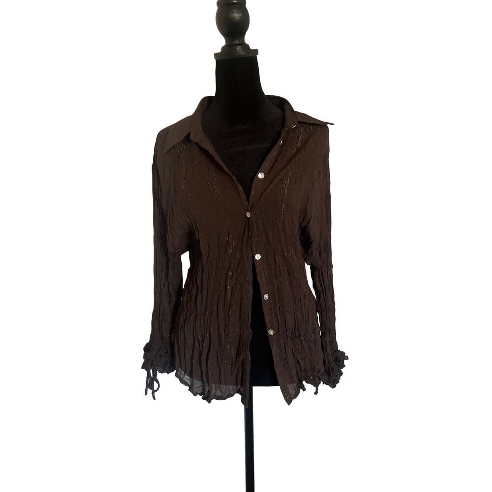 Piano Button Up Accordion Top - M